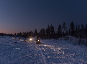 snowmobile ride in lapland