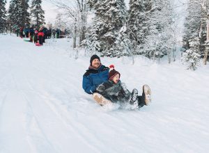 toboggan ride in Lapland